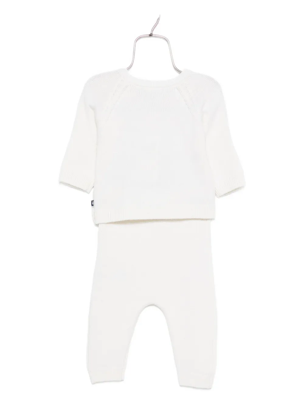 Petit Bateau heart-embroidered trousers set Wit