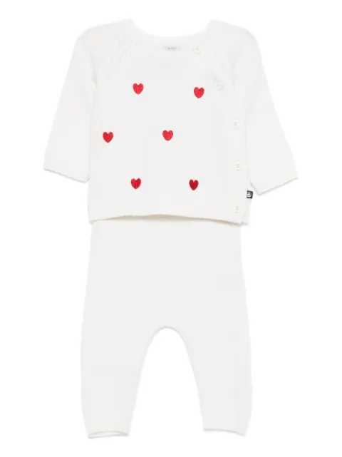 Petit Bateau heart-embroidered trousers set