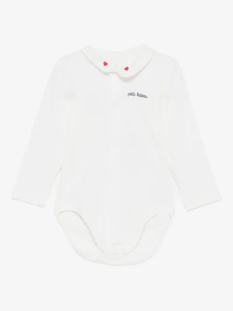 Petit Bateau body med hjerteudsmykning