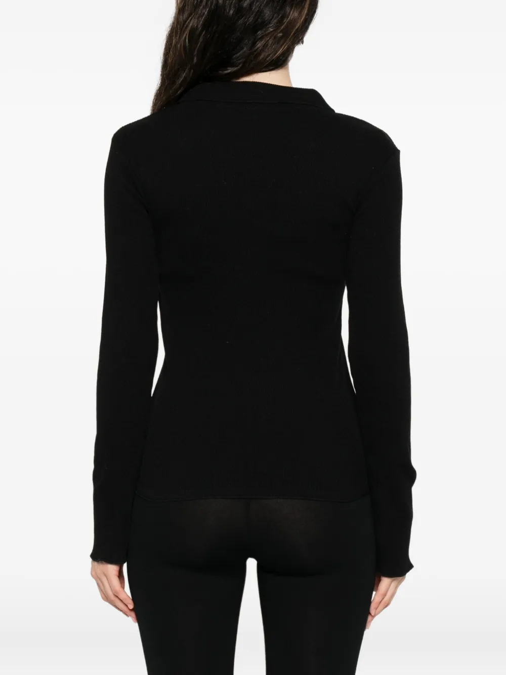 Baserange Geribbeld vest Zwart