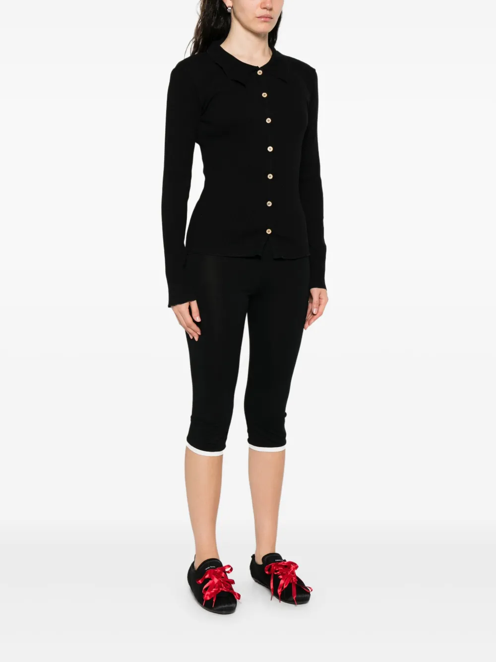 Baserange Geribbeld vest Zwart