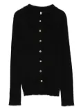 Baserange button-front ribbed cardigan - Black