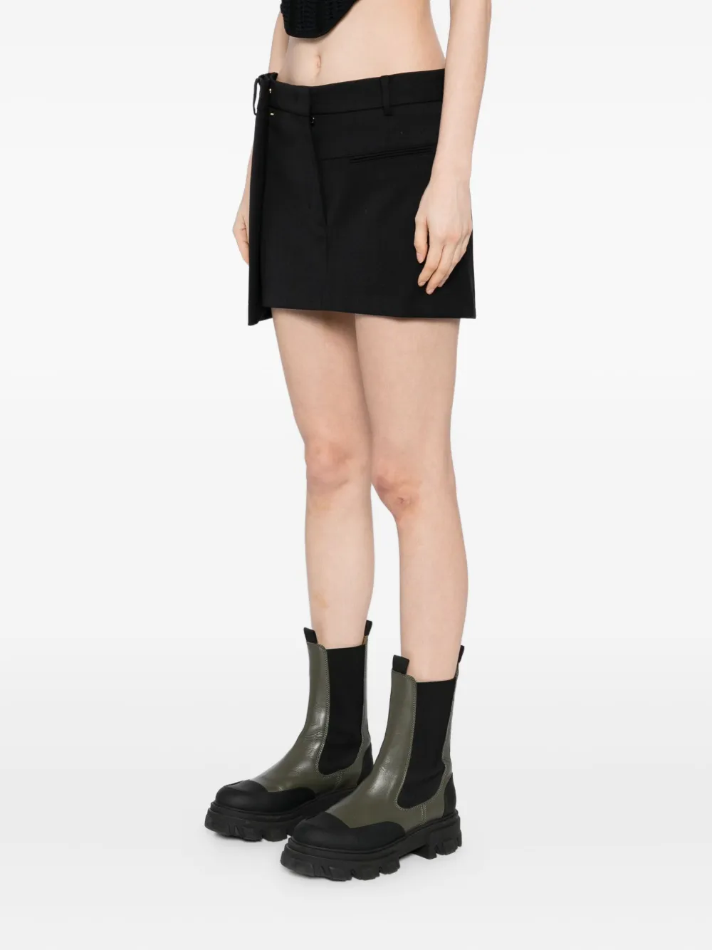 Open YY Mini-wikkeljurk BLACK