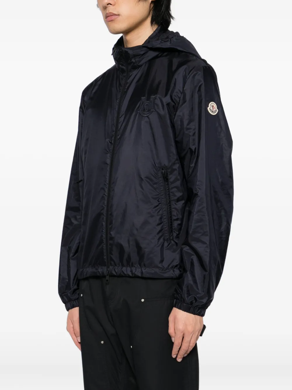 Moncler Ouge Water Repellent Nylon Jacket In Blue