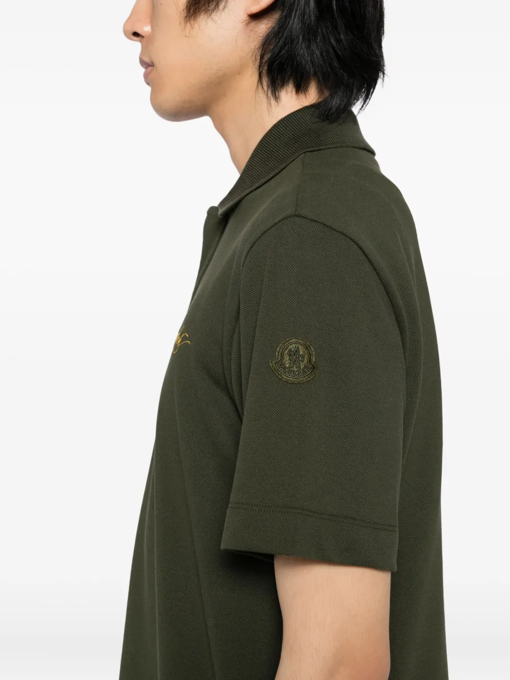 Moncler Poloshirt met geborduurd logo Groen