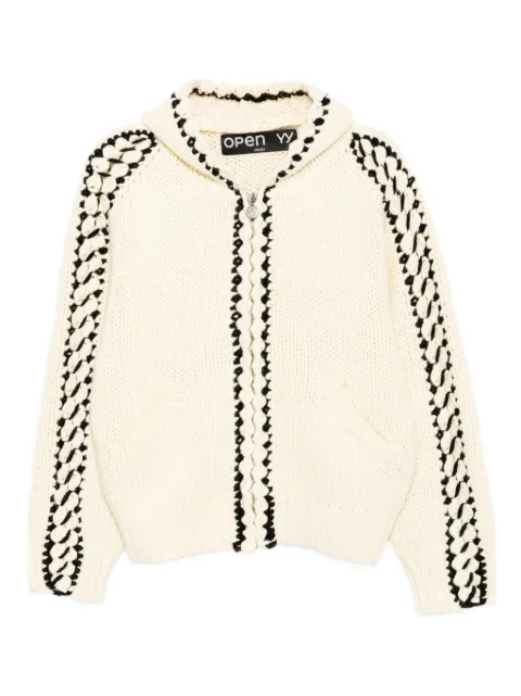 Open YY stitch knitted hoodie
