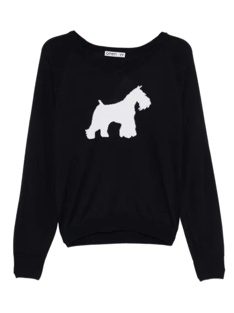 Open YY graphic-printed top