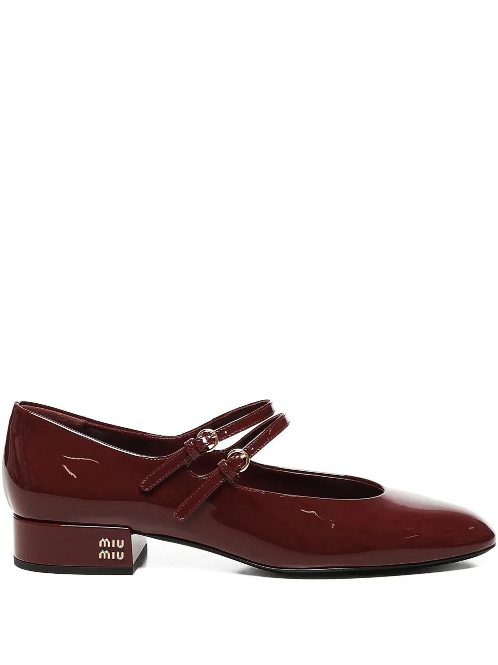 Miu Pumps met dubbele bandjes Rood