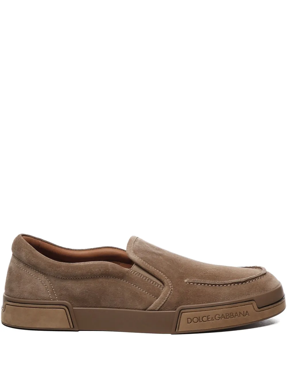 Dolce & Gabbana suede slip-on sneakers Brown
