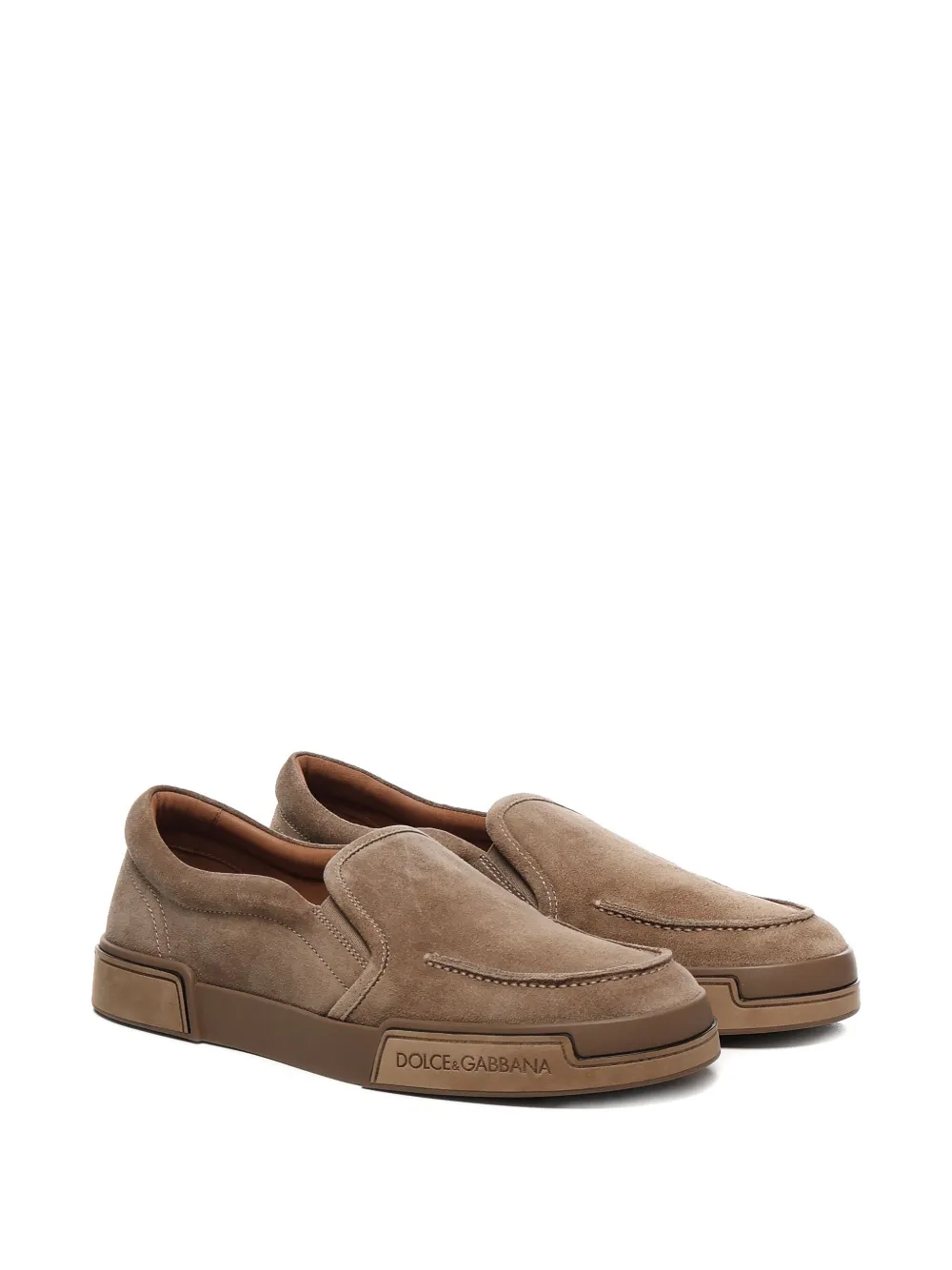 Dolce & Gabbana suede slip-on sneakers Brown