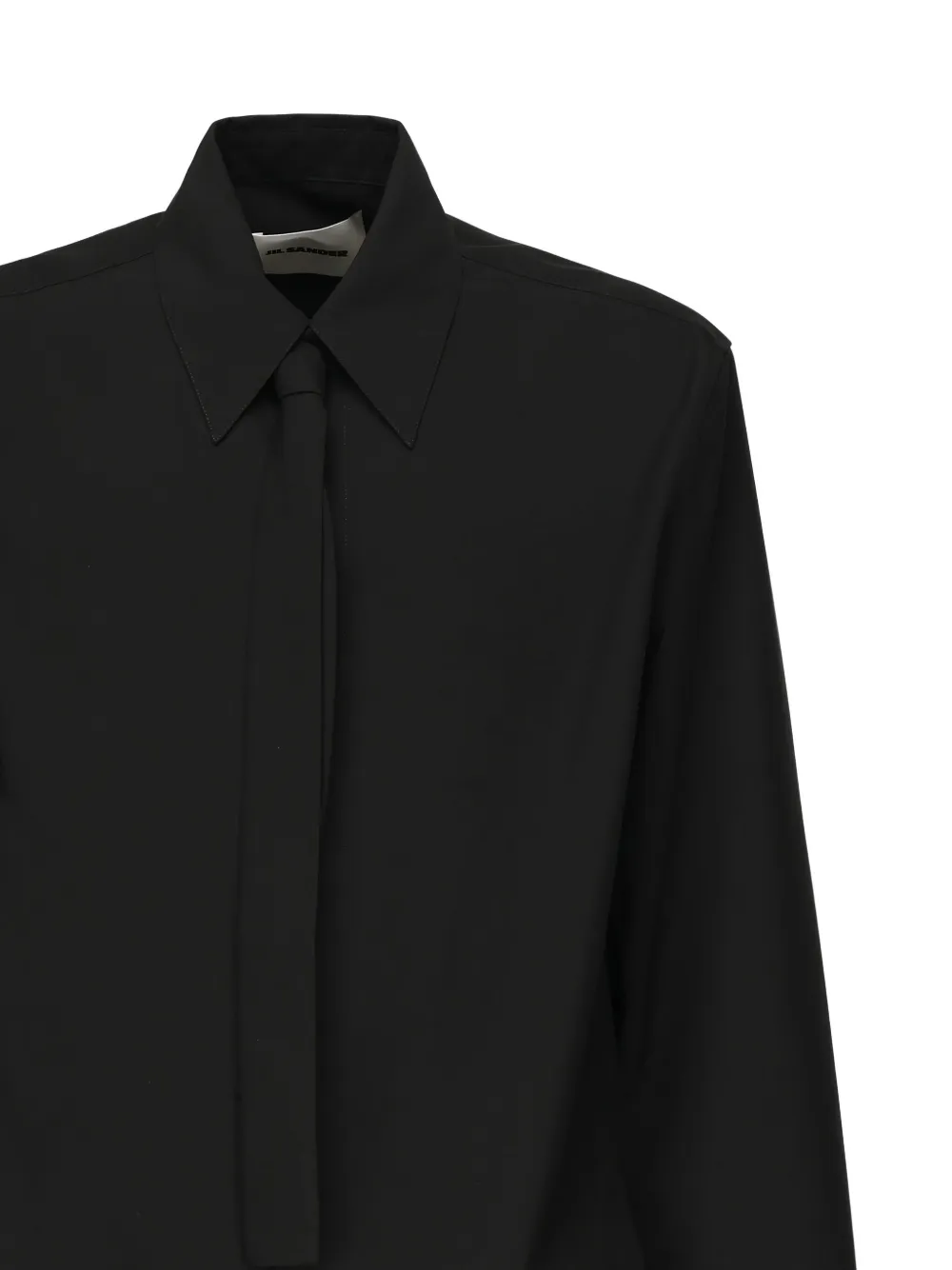Jil Sander integrated-tie shirt Zwart