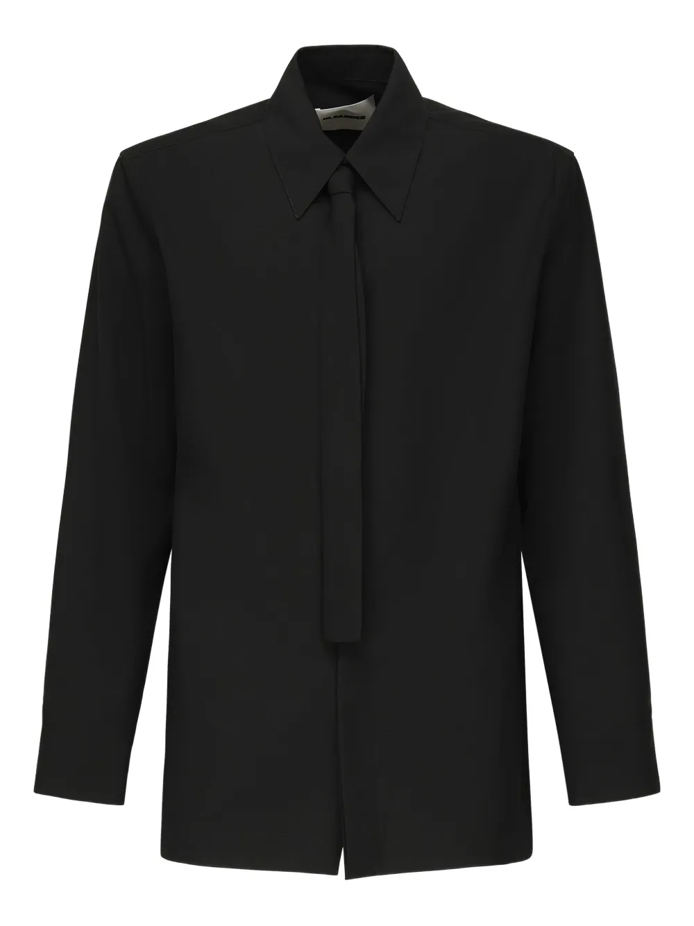 Jil Sander integrated-tie shirt Zwart