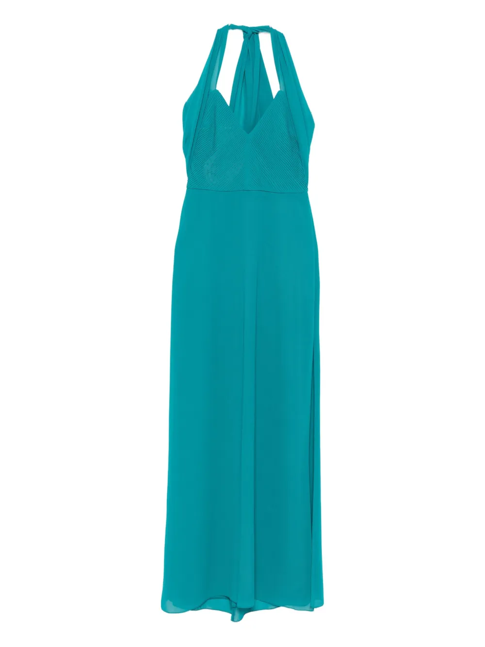 Patrizia Pepe pleated crossover long dress - Verde