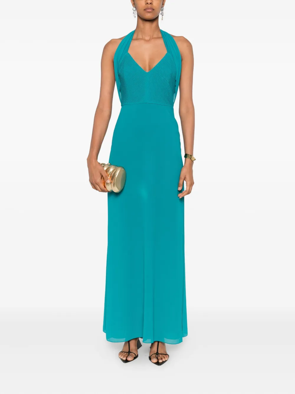 Patrizia Pepe Geplooide maxi-jurk - Groen