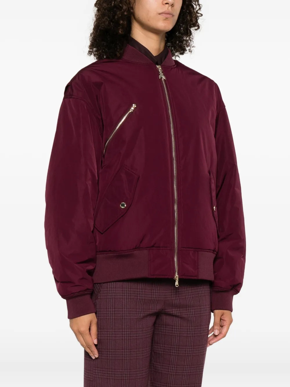 Patrizia Pepe Zip-up Bomber Jacket In Red