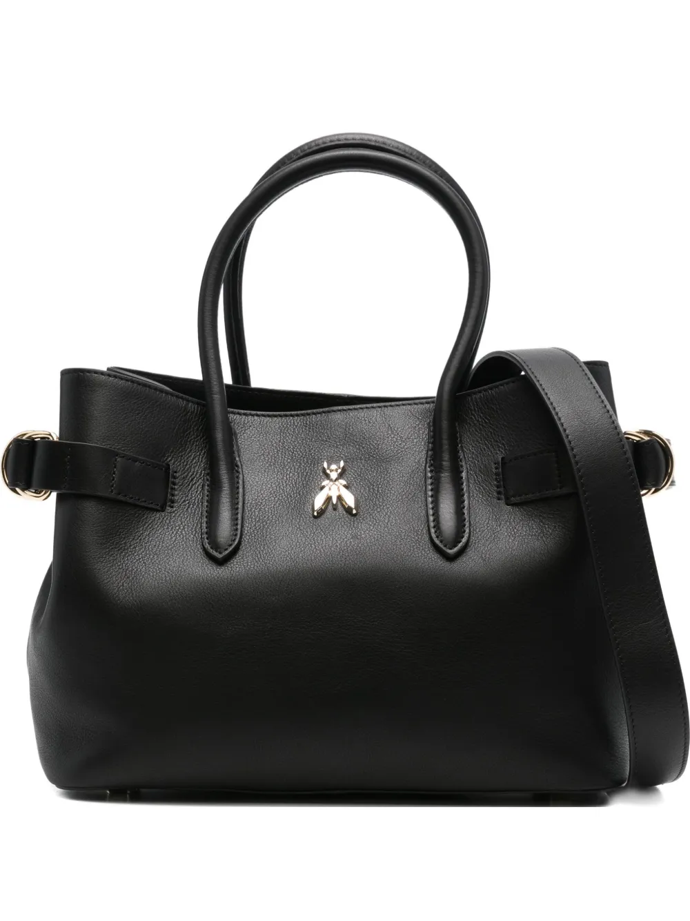 Patrizia Pepe New Business leather tote bag Zwart