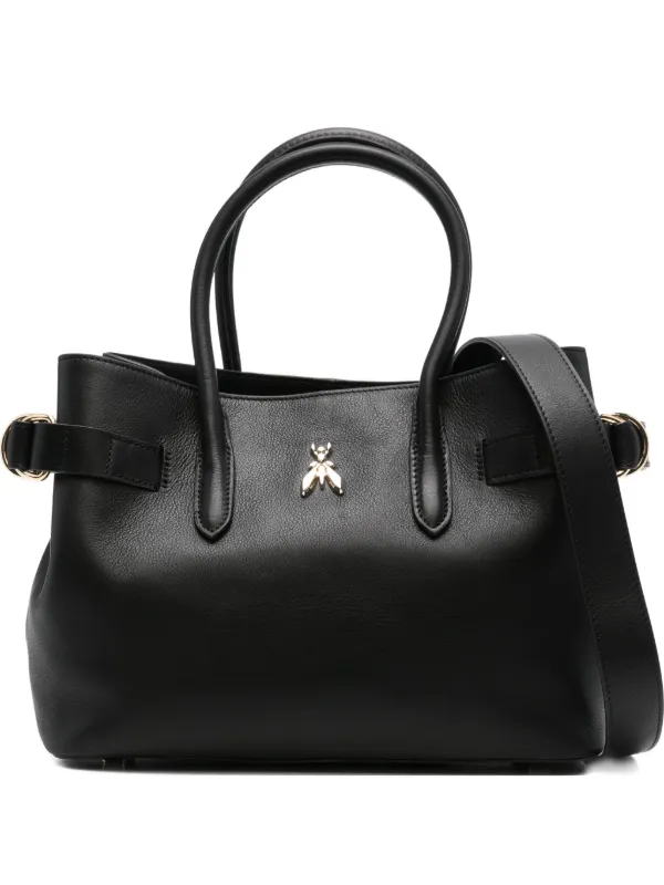 Patrizia Pepe New Business Leather Tote Bag Black FARFETCH IN