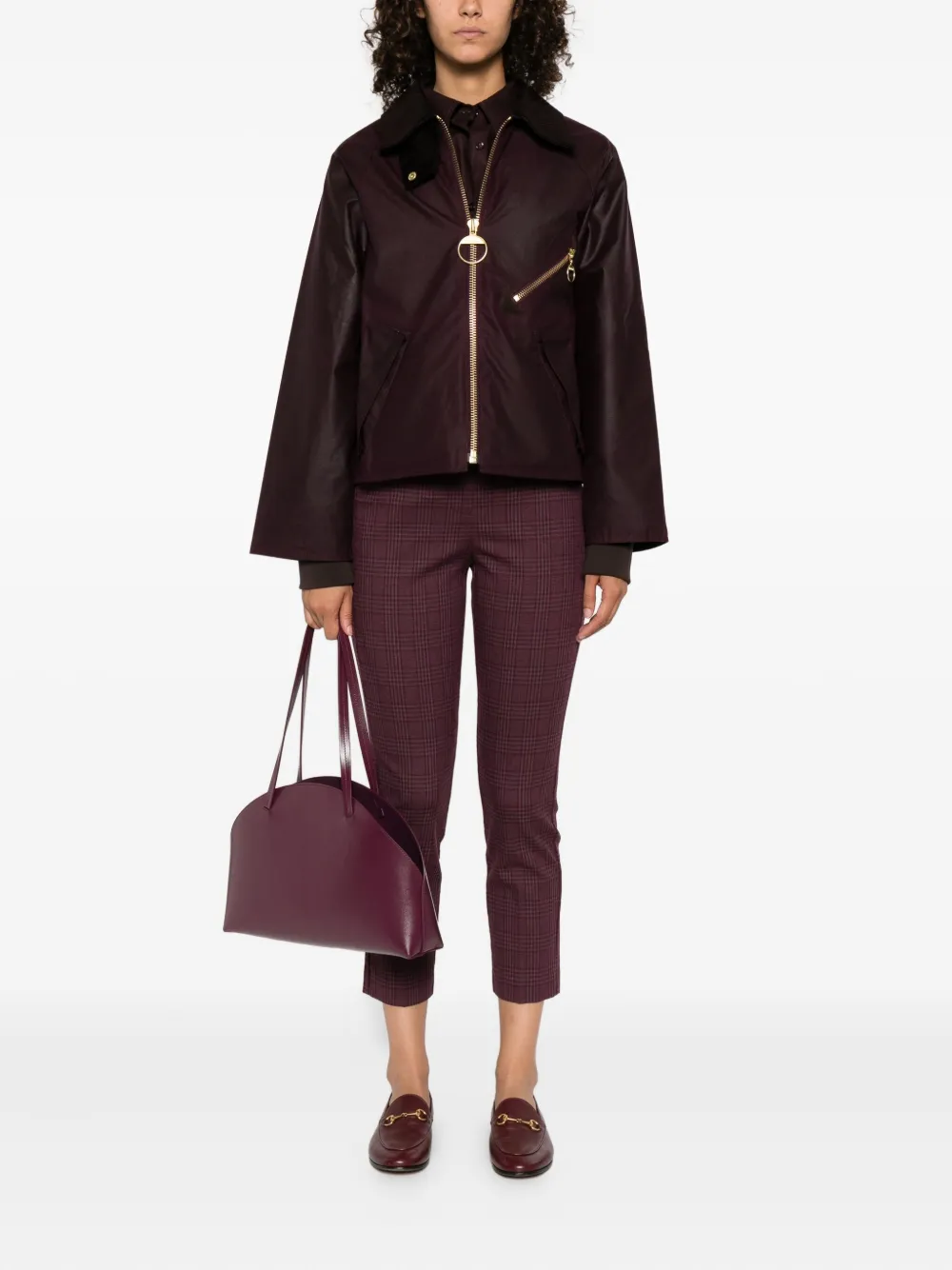 Patrizia Pepe Geruite broek Paars
