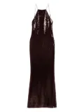 Patrizia Pepe sequinned halterneck dress - Red
