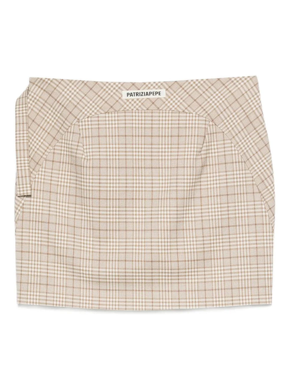 Patrizia Pepe Plaid-pattern Mini Skirt In Brown