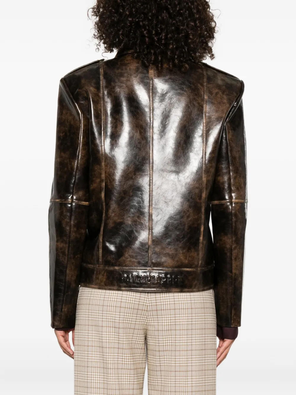 Patrizia Pepe long-sleeved biker jacket Bruin