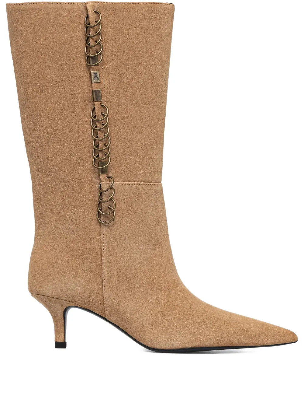 Patrizia Pepe 55mm Chain-detail Pointed-toe Boots In Animal Print