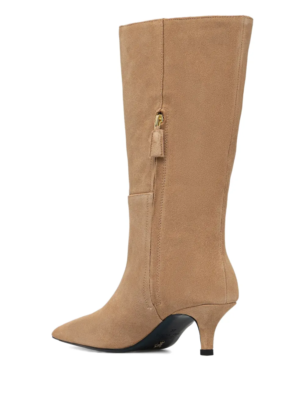 Patrizia Pepe 55mm Chain-detail Pointed-toe Boots In Brown