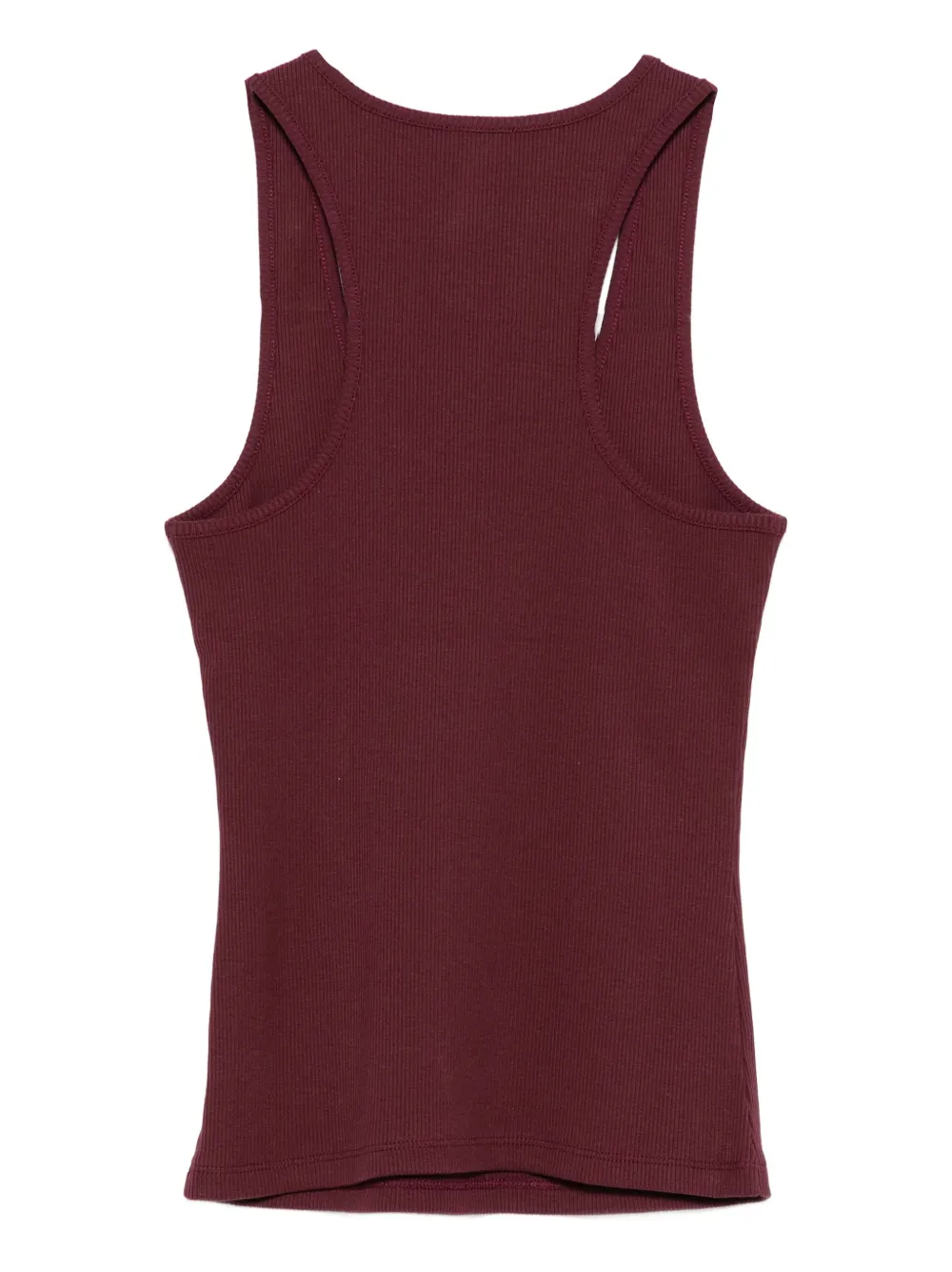 Patrizia Pepe logo-embroidered ribbed tank top Paars