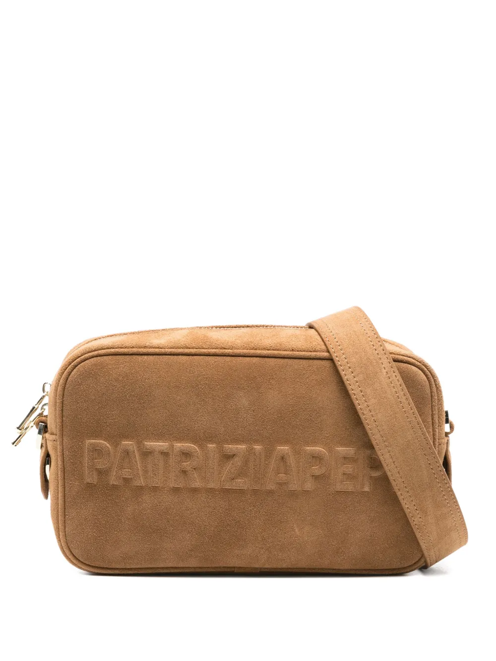Patrizia Pepe (Im)perfection suede cross body bag Beige