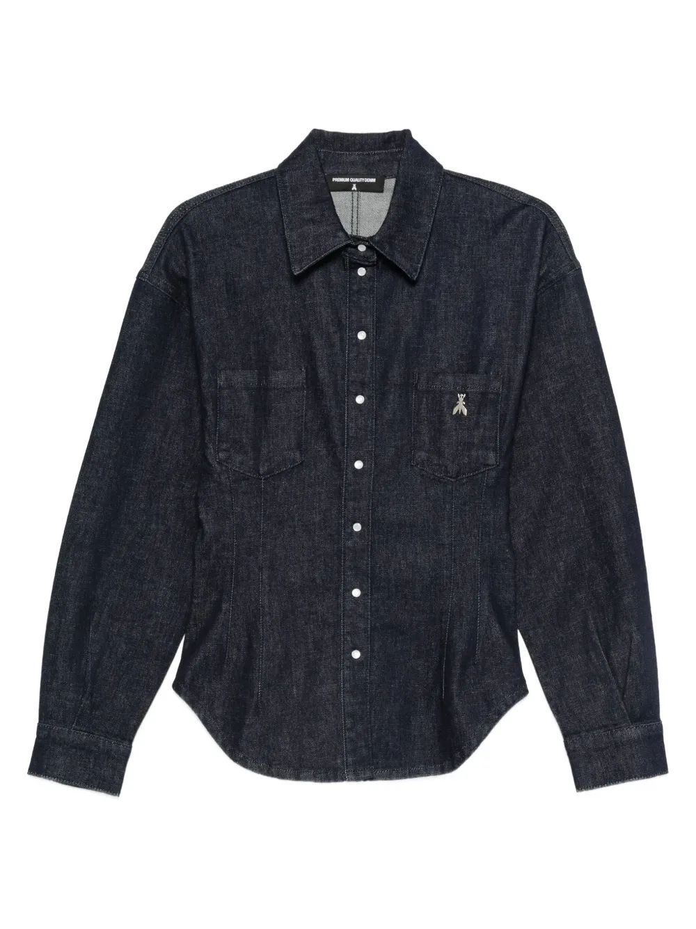 Patrizia Pepe balloon-sleeve denim shirt Blauw