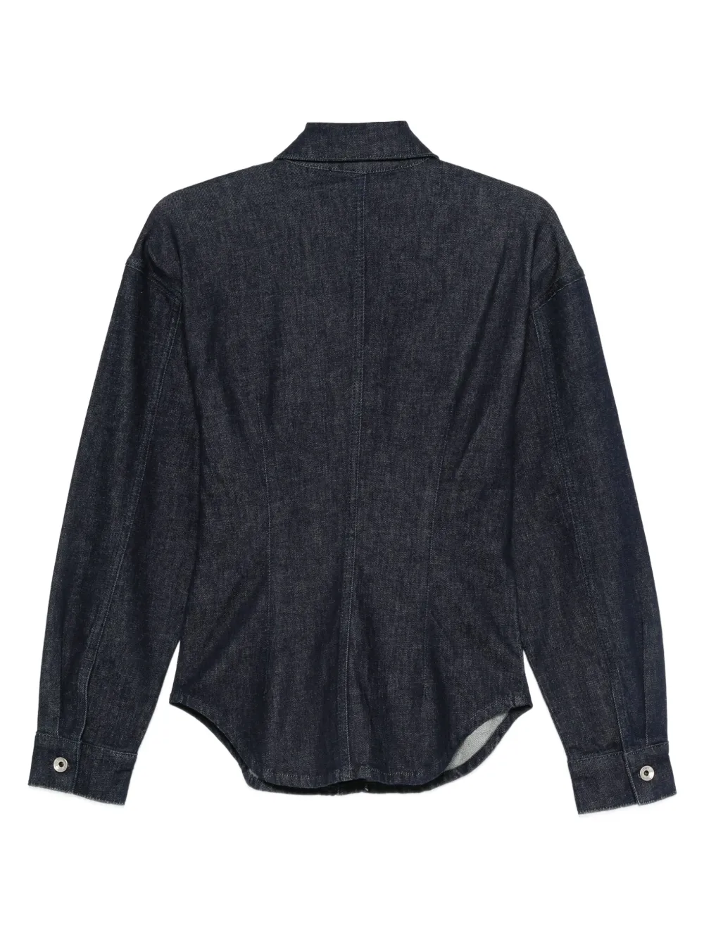 Patrizia Pepe balloon-sleeve denim shirt Blauw