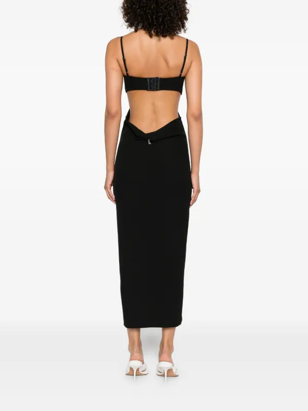 cut out twist front dress Sleeveless Cut Out Twist Front Detail Maxi Dress In Black | EGO US