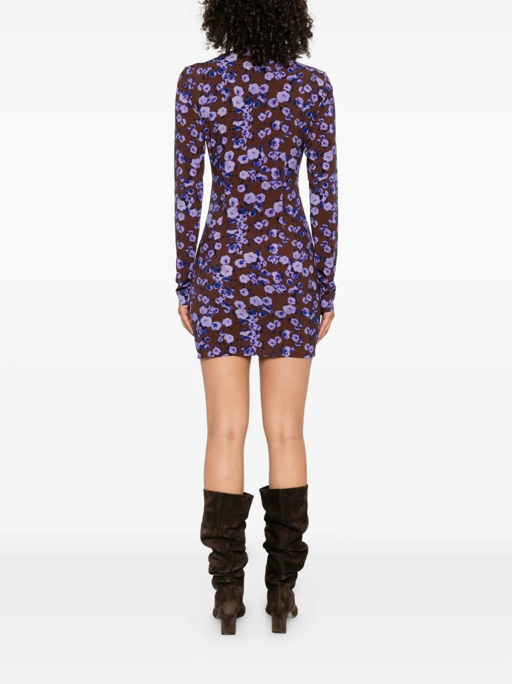 Patrizia Pepe Mini-jurk met bloemenprint Bruin