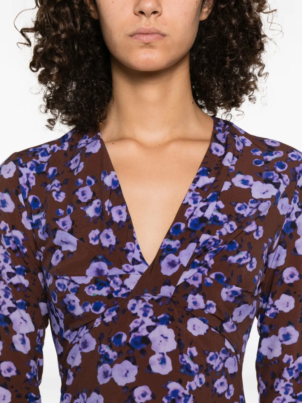 Patrizia Pepe Mini-jurk met bloemenprint Bruin