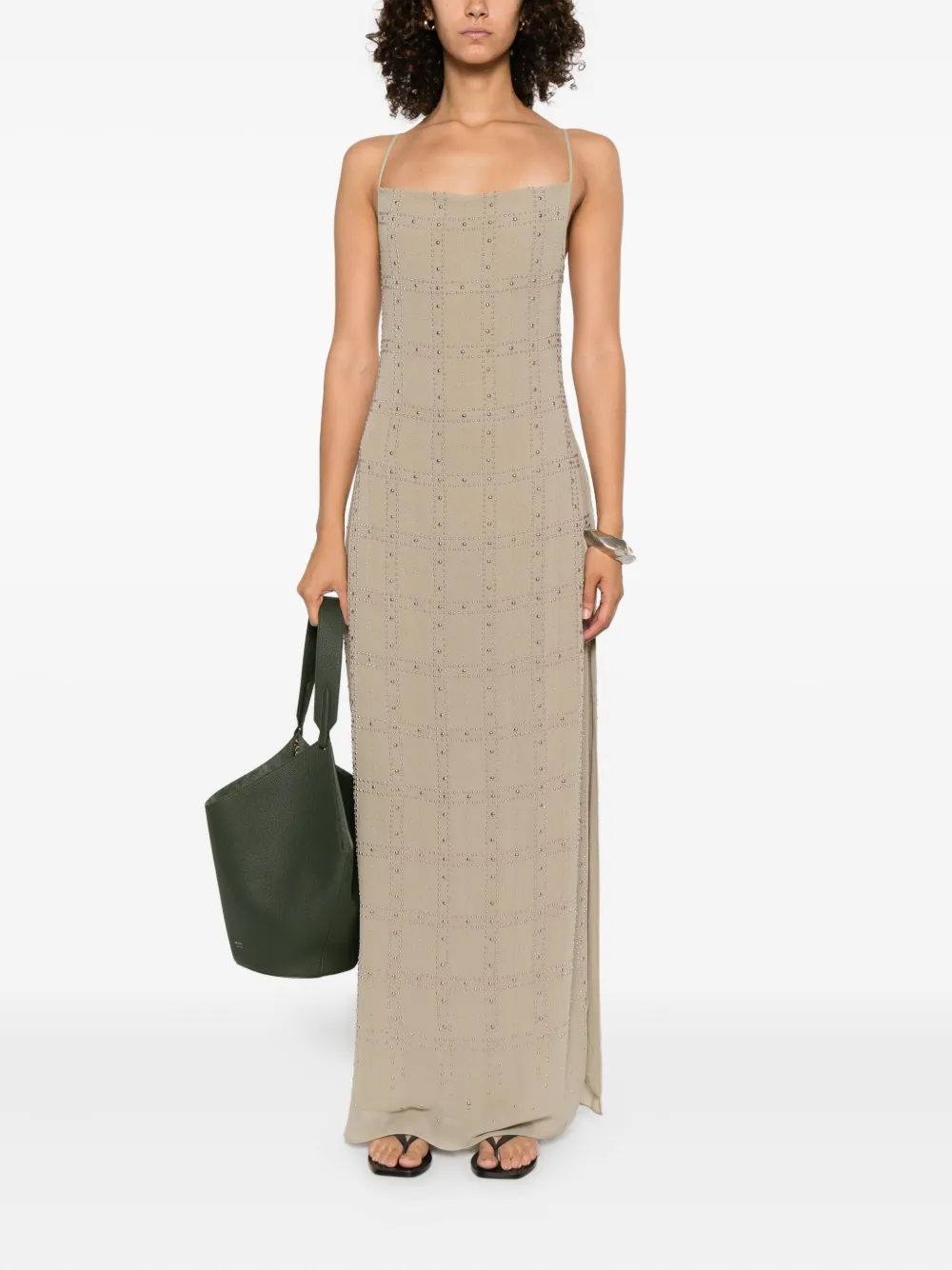 Patrizia Pepe stud-embellished dress Beige