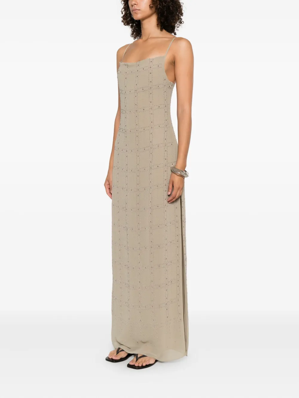 Patrizia Pepe stud-embellished dress Beige