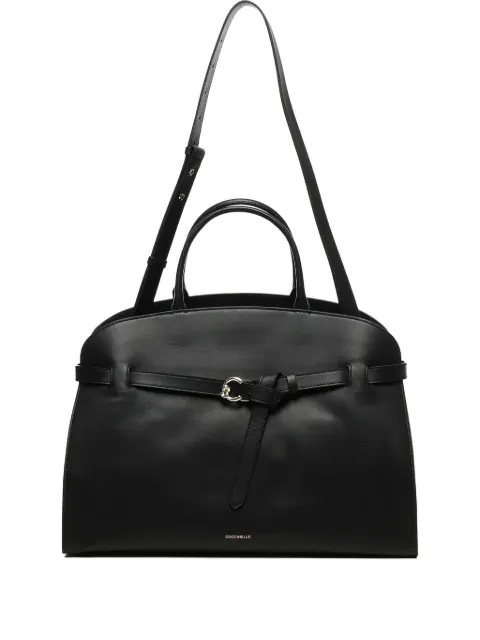 Coccinelle medium Sabine belted cowhide tote bag