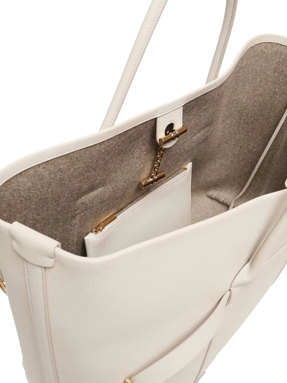 Loro Piana Ghiera Calfskin-leather Shopper Bag In Neutral