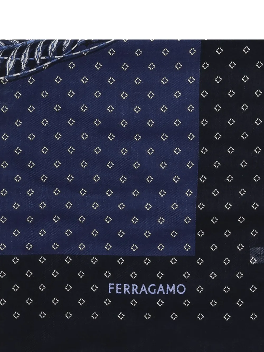 Ferragamo Sjaal met geometrische print Blauw