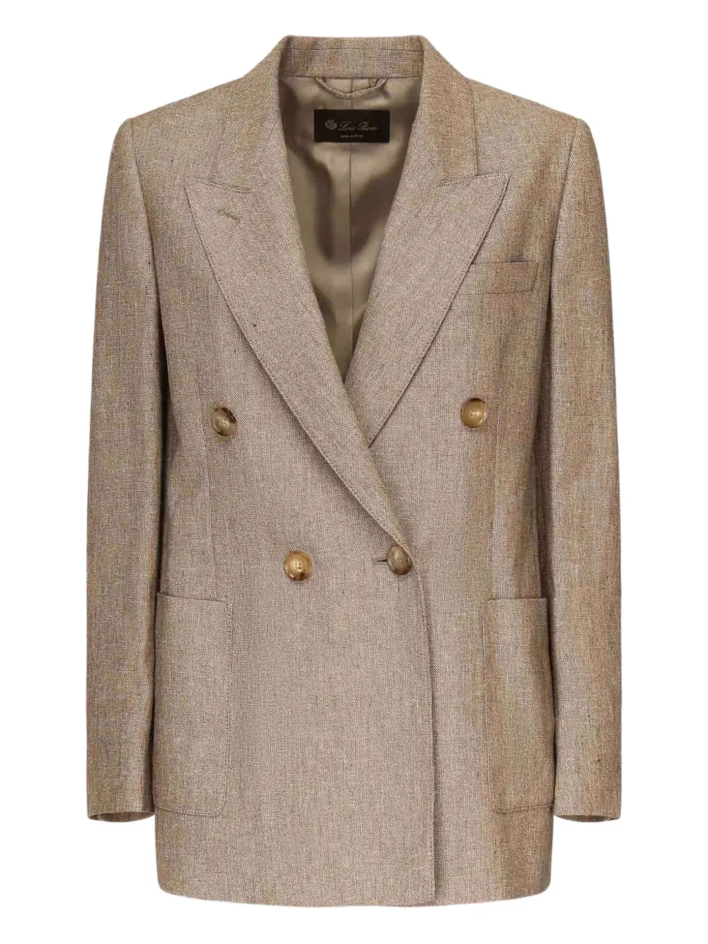 double-breasted flax blazer