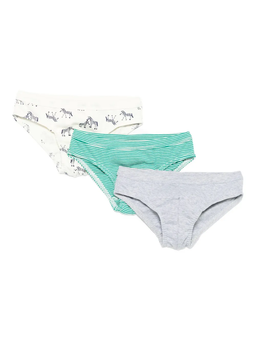 Petit Bateau zebra-print briefs (pack of three) Groen