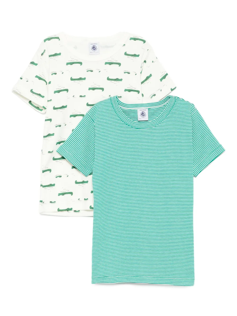 Petit Bateau crocodile-print T-shirt (pack of two) Groen