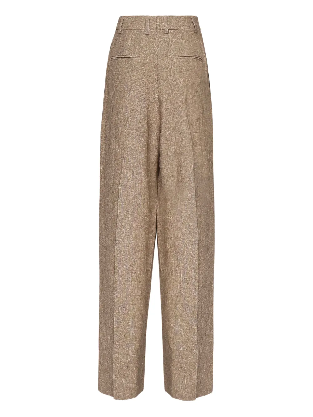 Loro Piana Kurt pleated flax trousers - Bruin