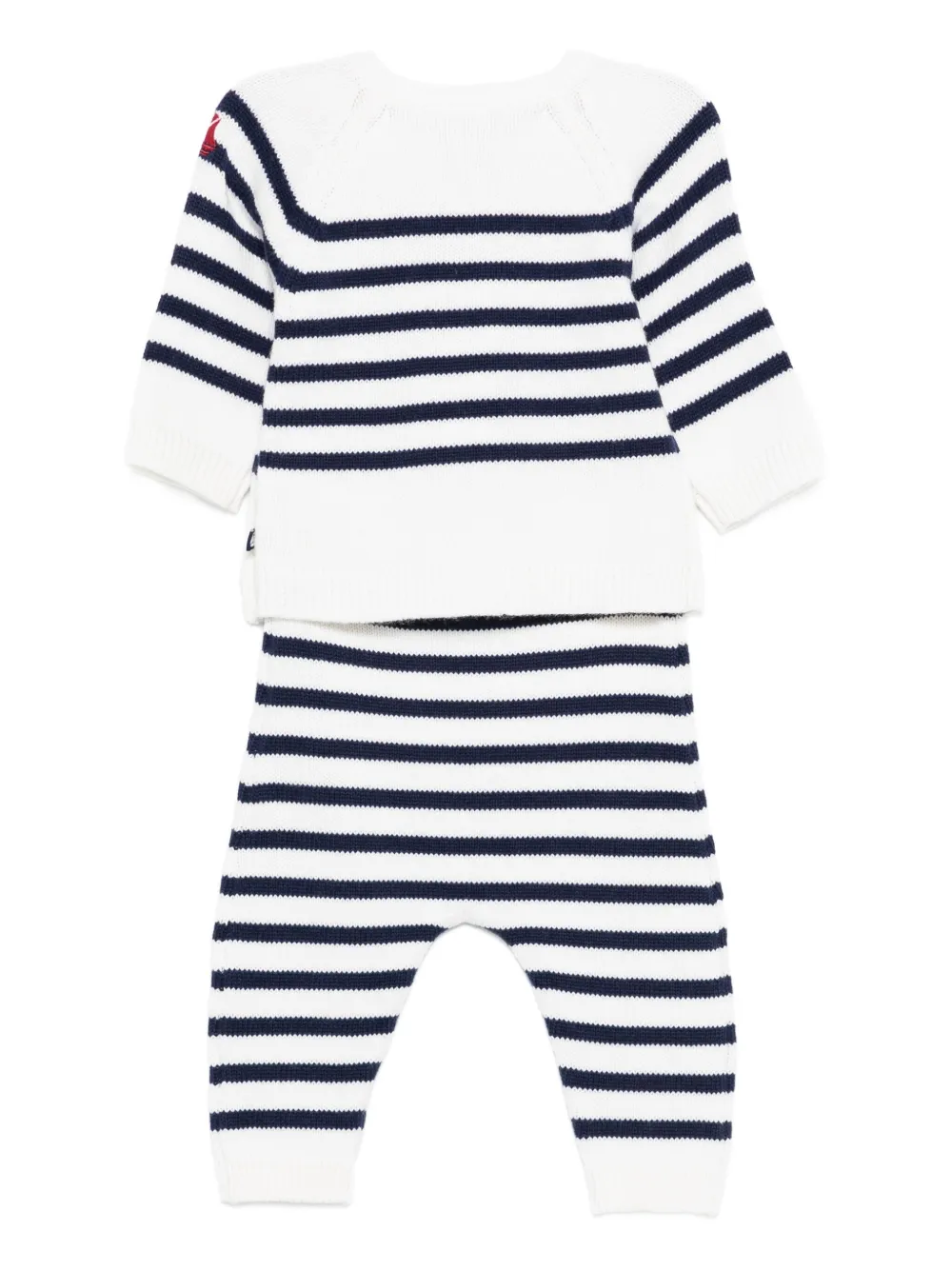 Petit Bateau striped knitted trousers set Wit
