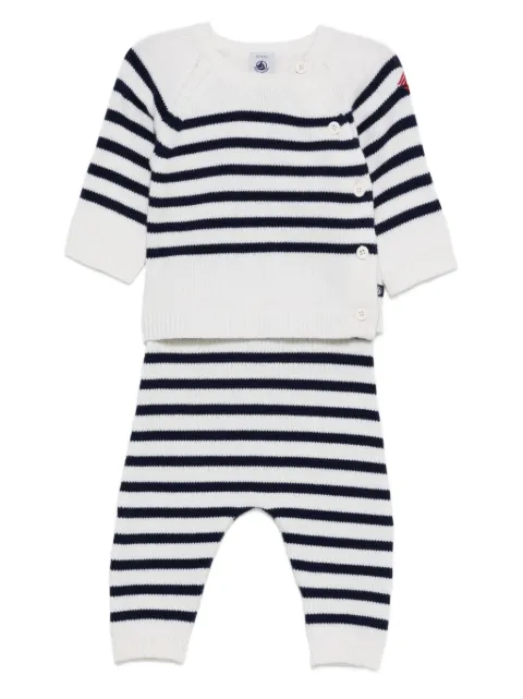 Petit Bateau striped knitted trousers set