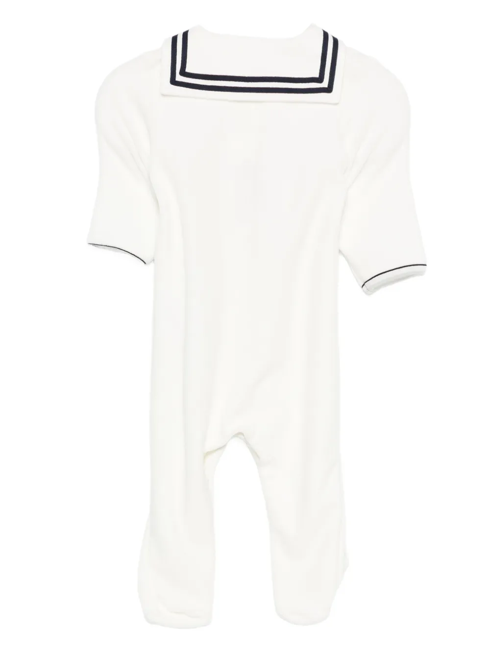 Petit Bateau sailor-collar velour pajamas Wit