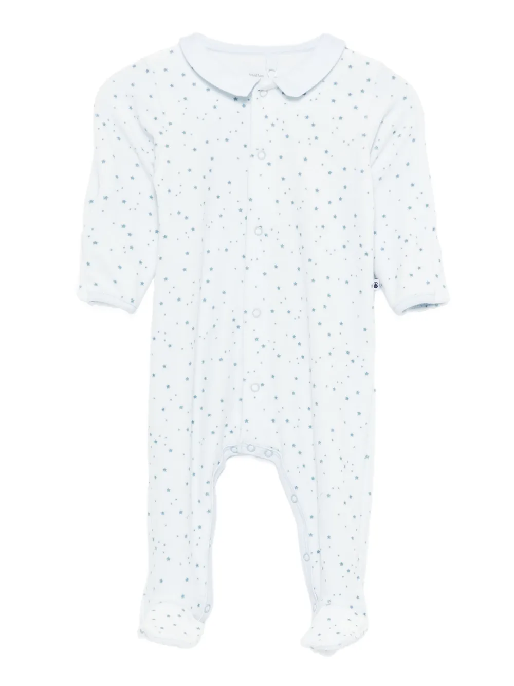 Petit Bateau printed velour babygrow Blauw