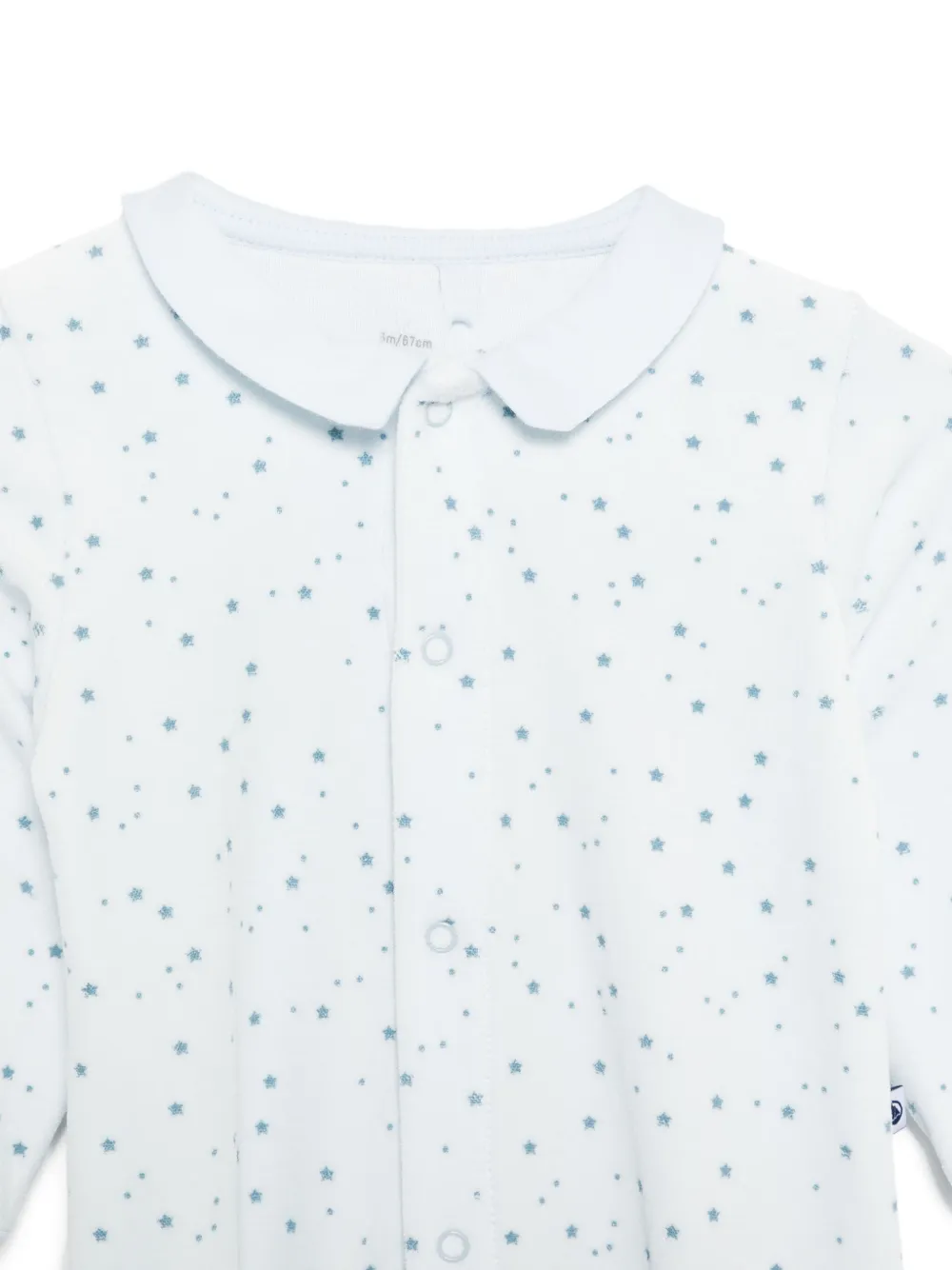Petit Bateau printed velour babygrow Blauw