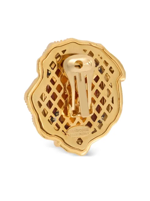 Roberto Cavalli  topaz-stone clip-on earrings