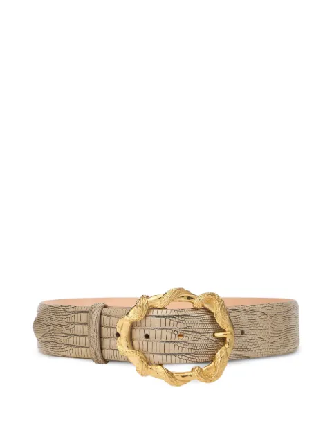 Roberto Cavalli cobra-print snake-buckle belt